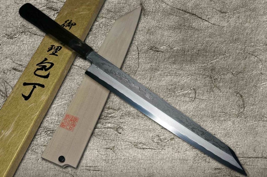 Yoshihiro NSW 46 Layers Hammered Damascus Gyuto Knife Review Part 2 japanese knife snack